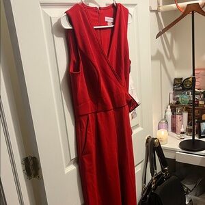 Calvin Klein Vibrant Red Midi Dress